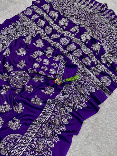 Vastrangan ajarakh print gujarat wholesale saree market